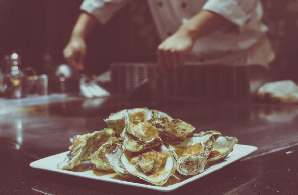 oysters baked china keptos austrės kinija