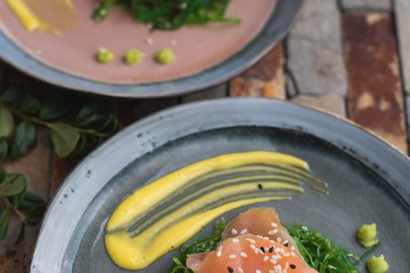 wasabi jūros kopūstai lašiša receptas skanu maisto fotografija