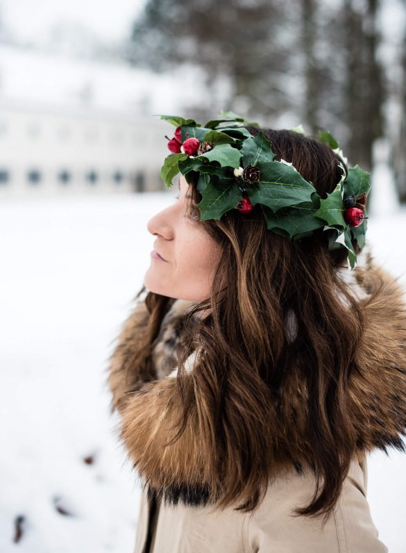 wreath vainikas Kalėdos galvos papuošalai decor hair